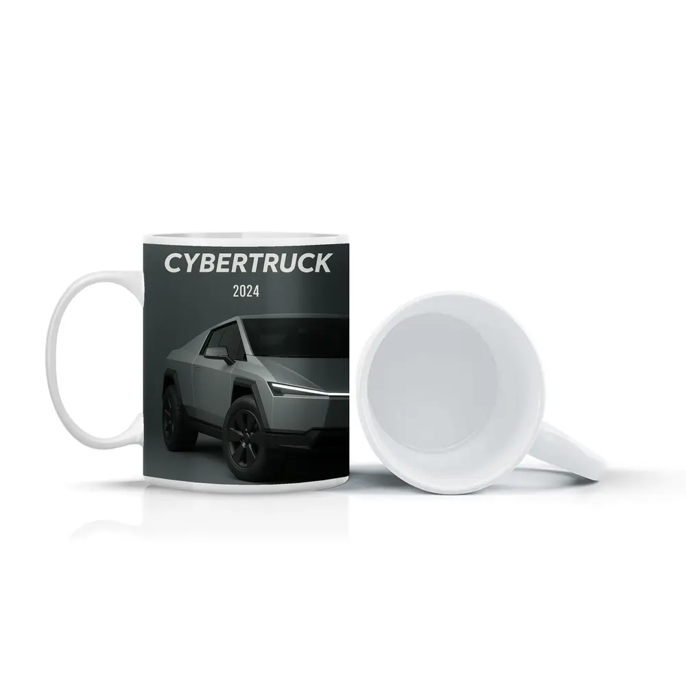 Tesla Cybertruck 2024 Gray Studio Shot – Mugs