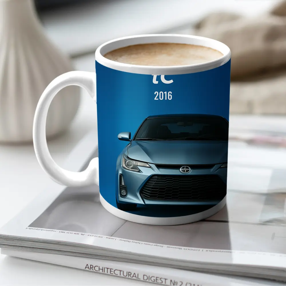 Scion tC 2016 Blue Studio Front View – Mugs