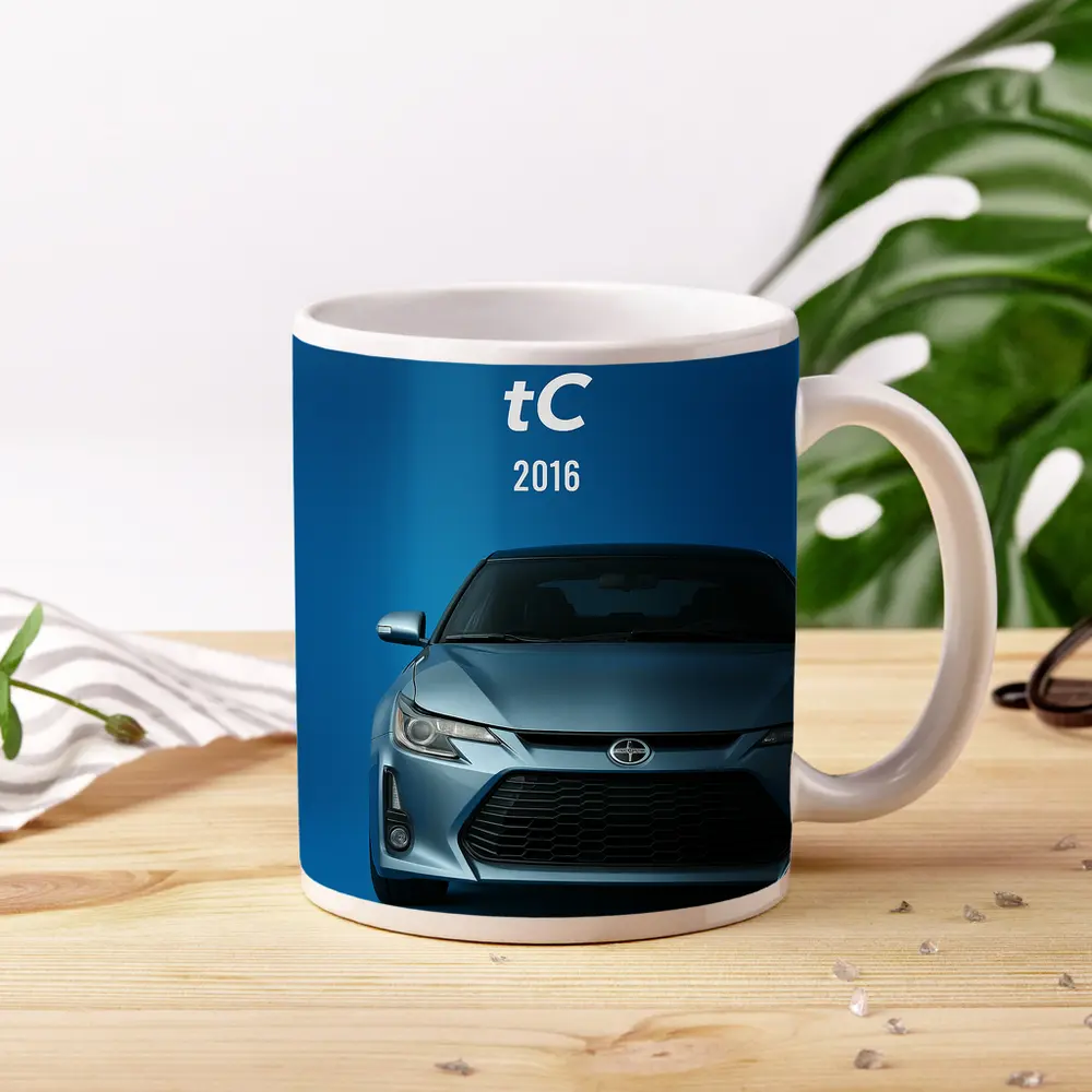 Scion tC 2016 Blue Studio Front View – Mugs