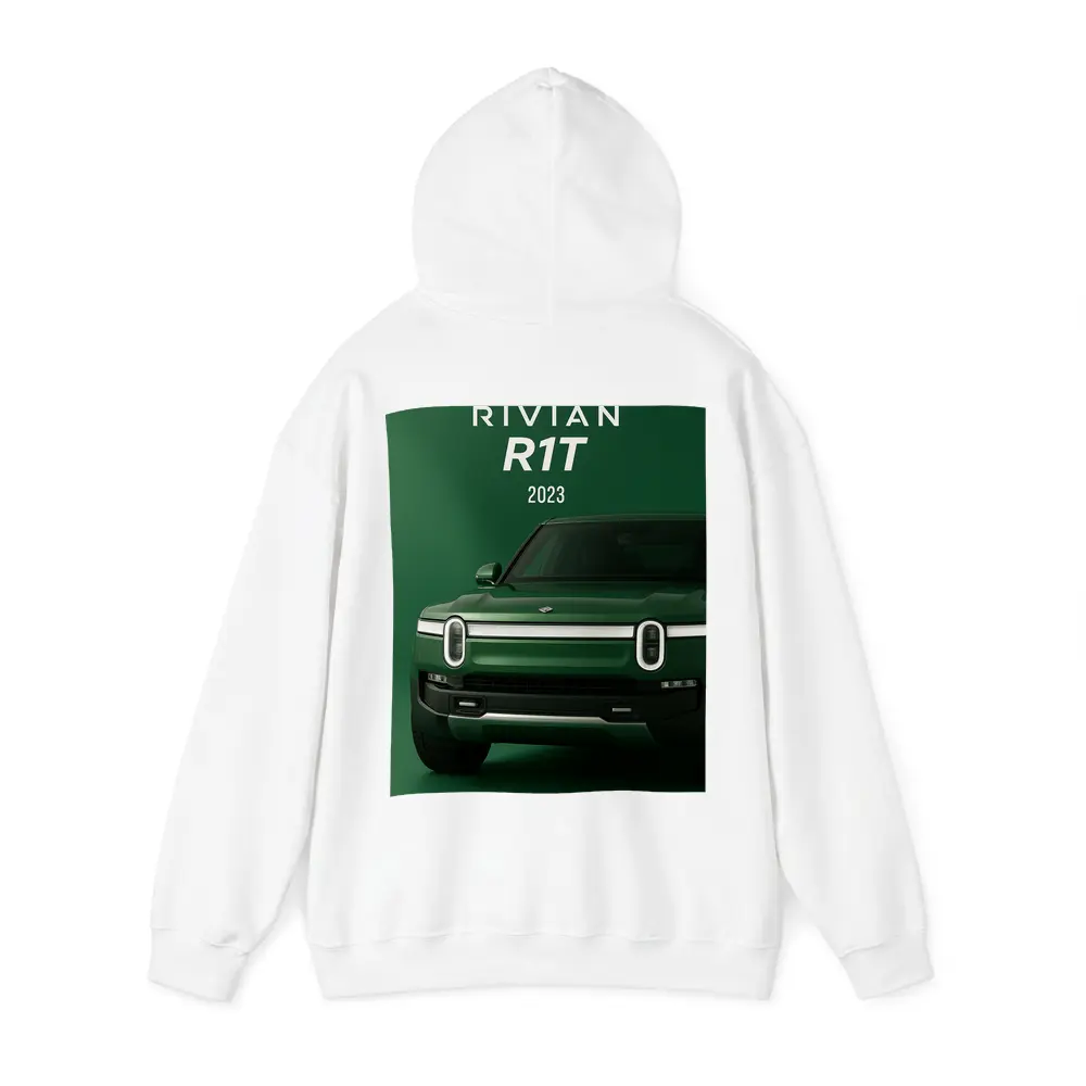 Rivian R1T Electric Truck Green Background – Hoodies