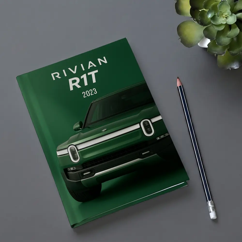 Rivian R1T Electric Truck Green Background – Notebooks