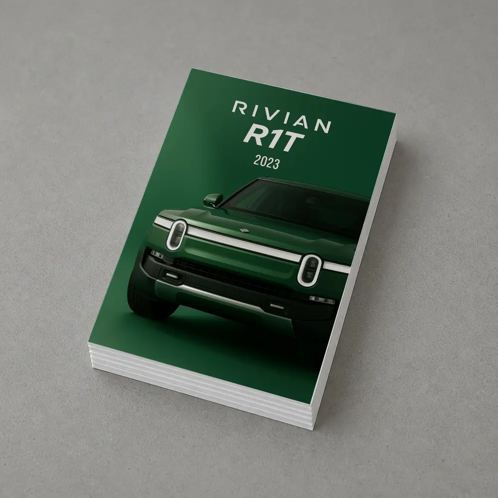 Rivian R1T Electric Truck Green Background – Postcards