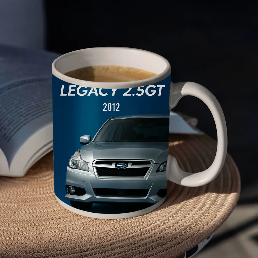 2012 Subaru Legacy GT Blue Background – Mugs