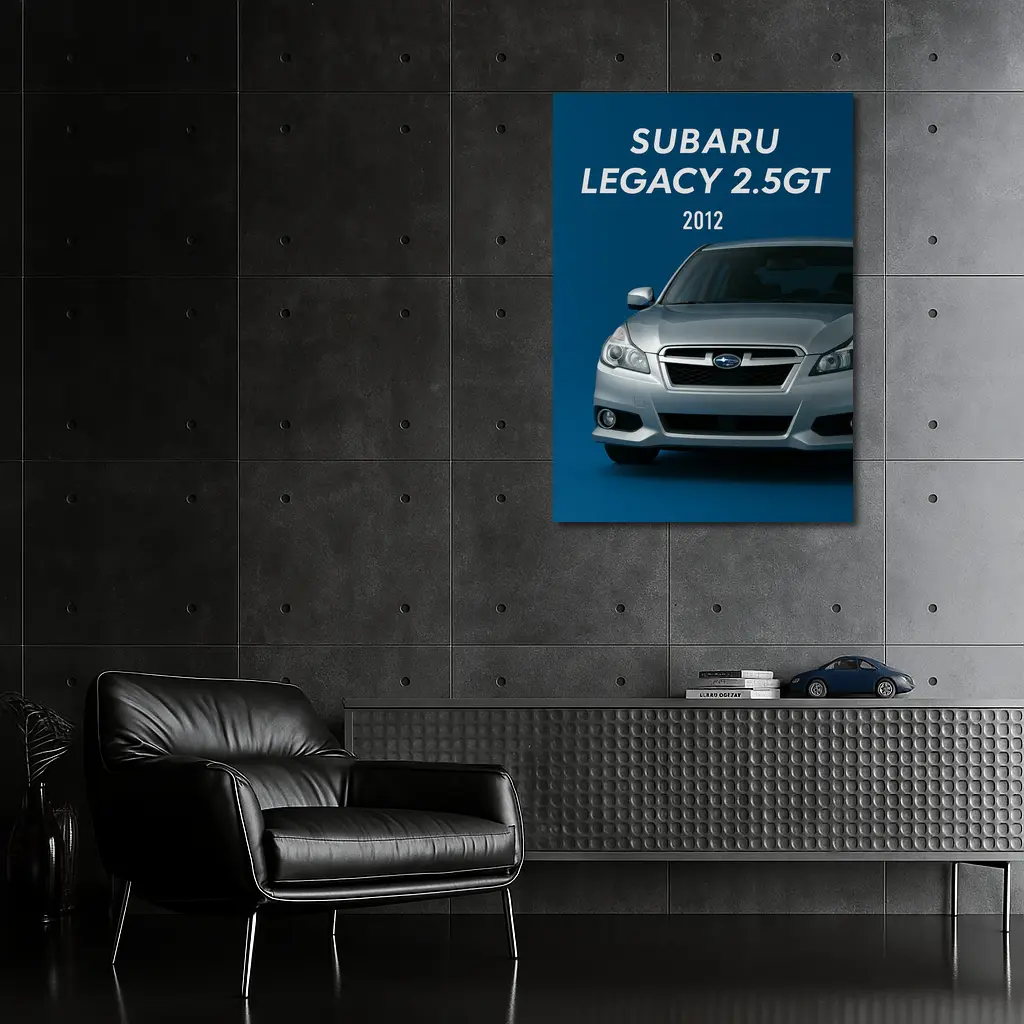 2012 Subaru Legacy GT Blue Background – Wall Art