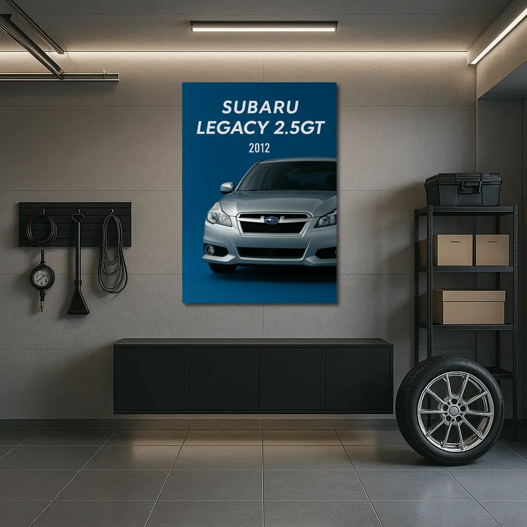 2012 Subaru Legacy GT Blue Background – Wall Art