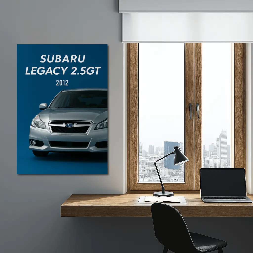 2012 Subaru Legacy GT Blue Background – Wall Art