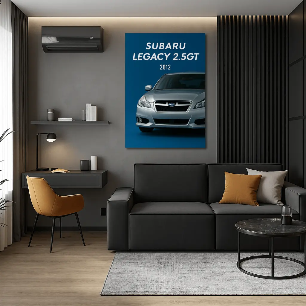 2012 Subaru Legacy GT Blue Background – Wall Art