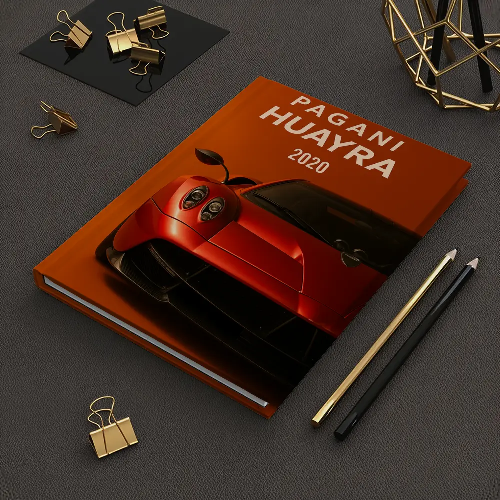 Pagani Huayra Red Supercar Orange Background – Notebooks