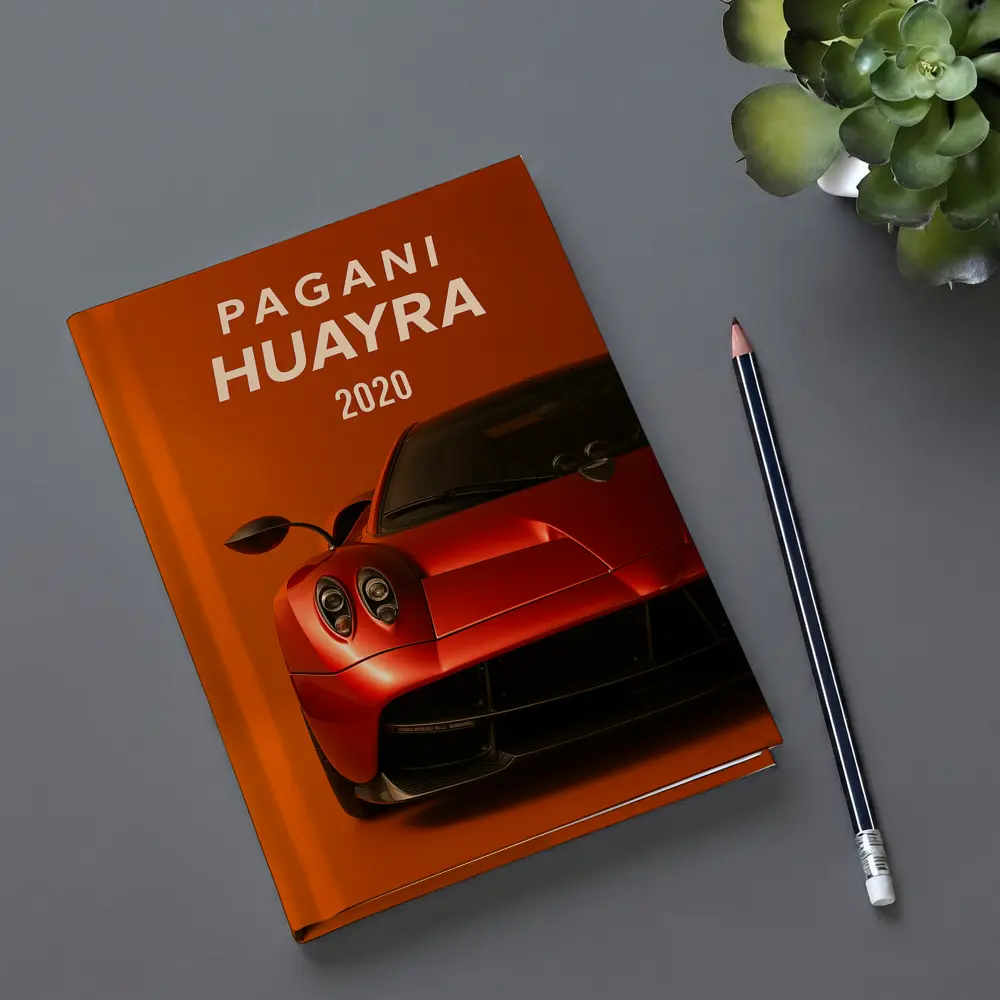 Pagani Huayra Red Supercar Orange Background – Notebooks