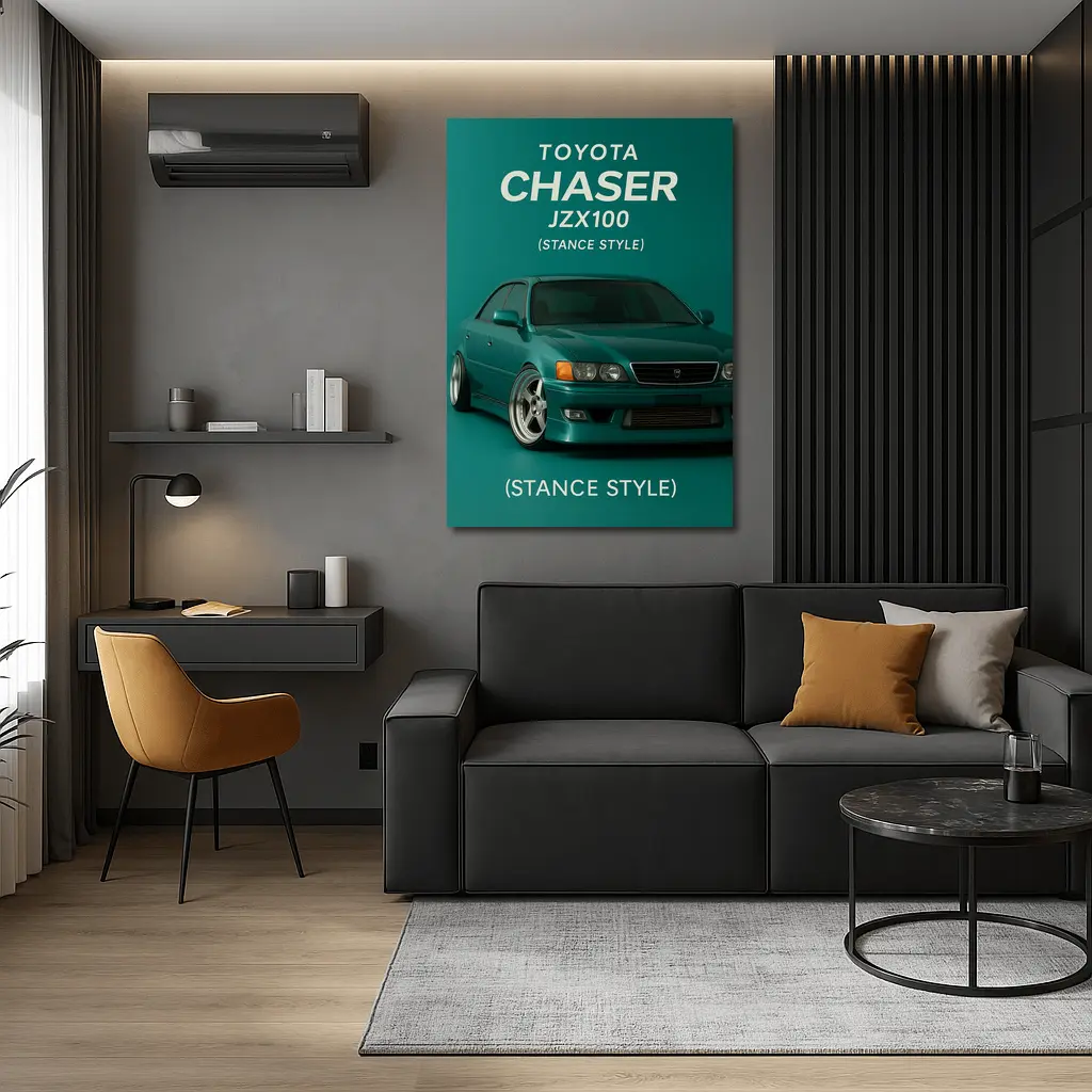 Toyota Chaser JZX100 Stance Style Teal – Wall Art
