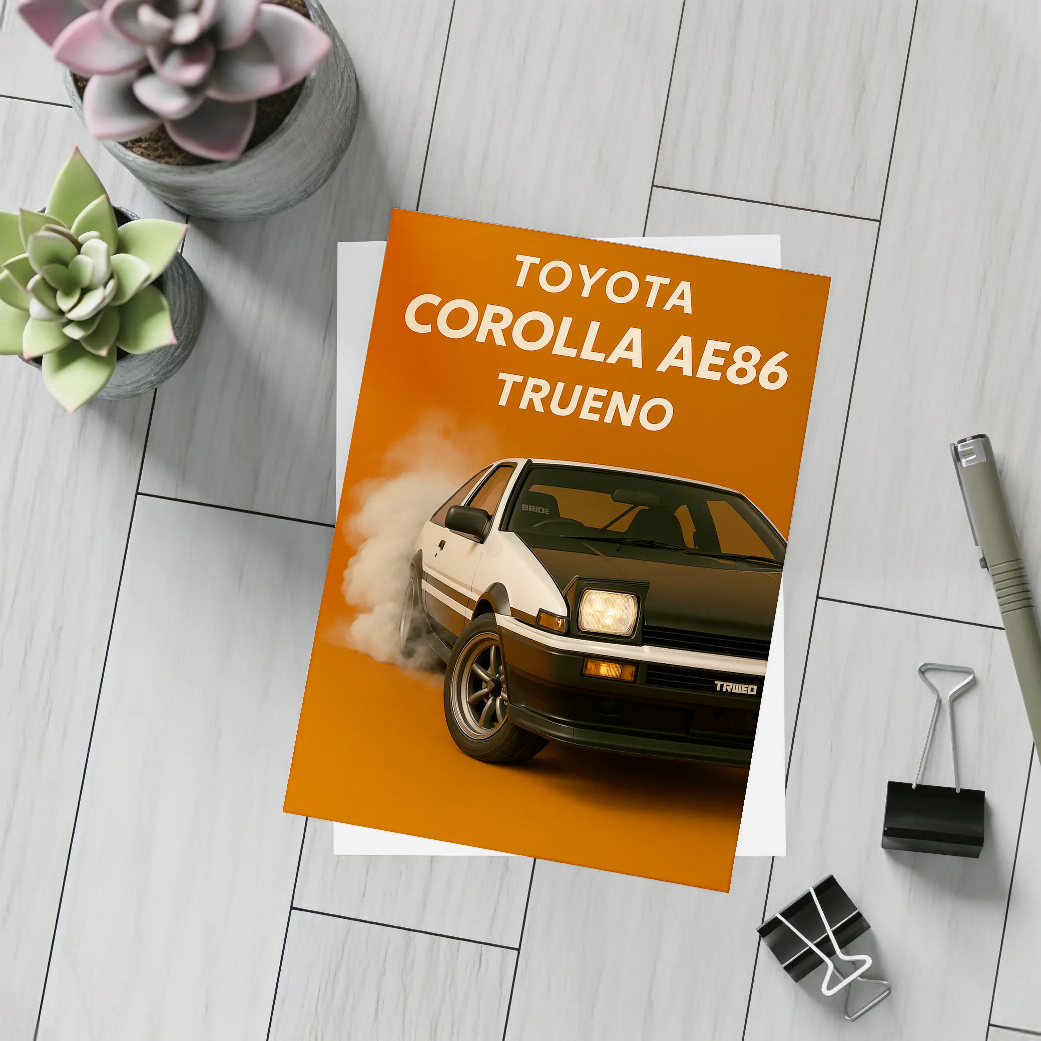 Toyota Corolla AE86 Trueno Burning Orange – Postcards