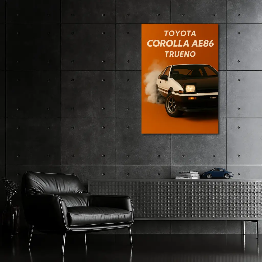 Toyota Corolla AE86 Trueno Burning Orange – Wall Art
