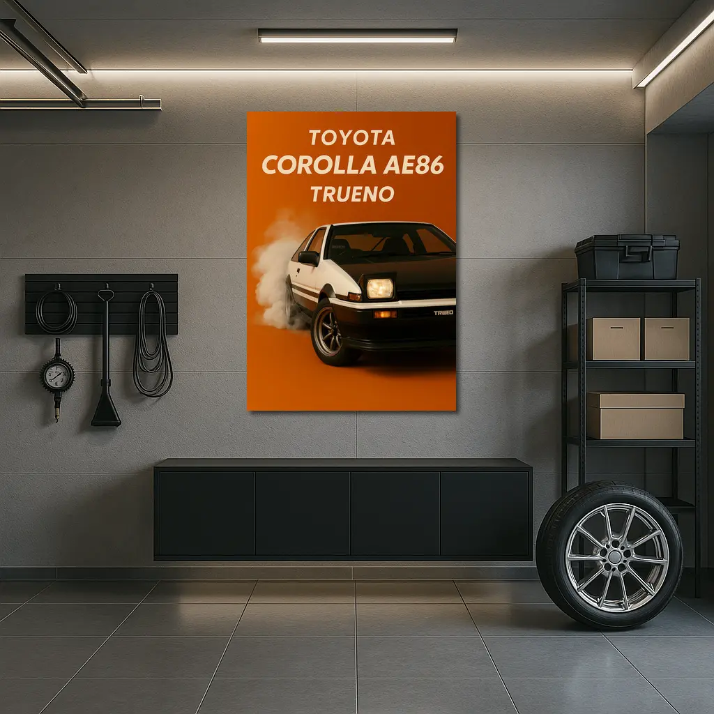 Toyota Corolla AE86 Trueno Burning Orange – Wall Art