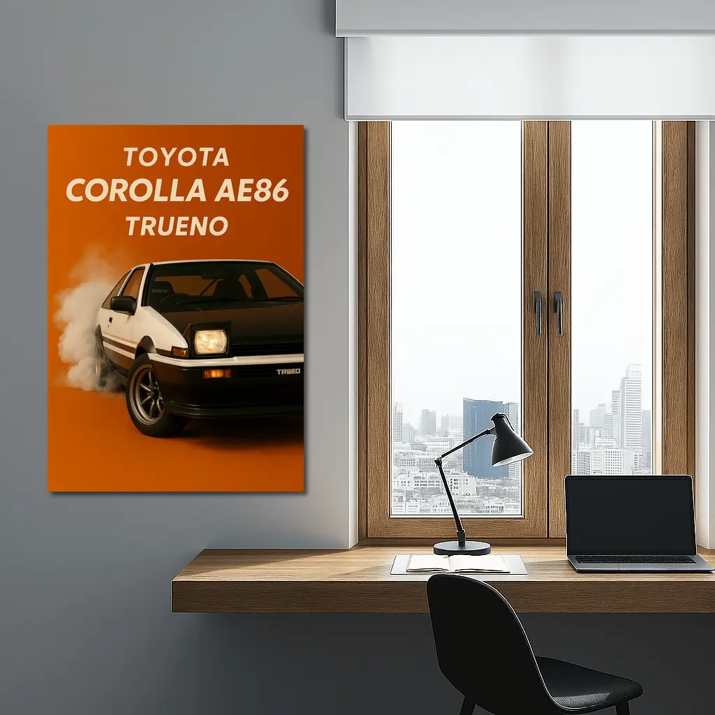 Toyota Corolla AE86 Trueno Burning Orange – Wall Art