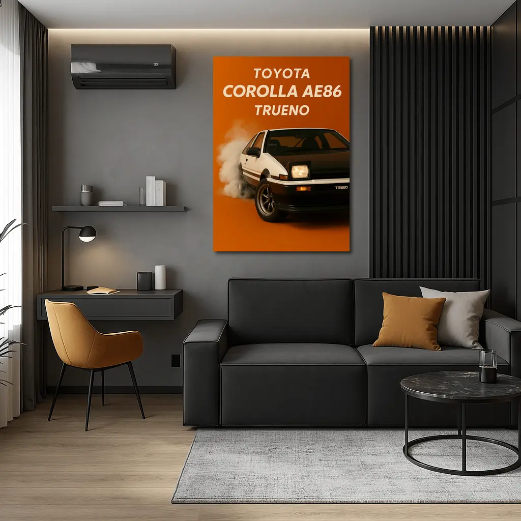 Toyota Corolla AE86 Trueno Burning Orange – Wall Art