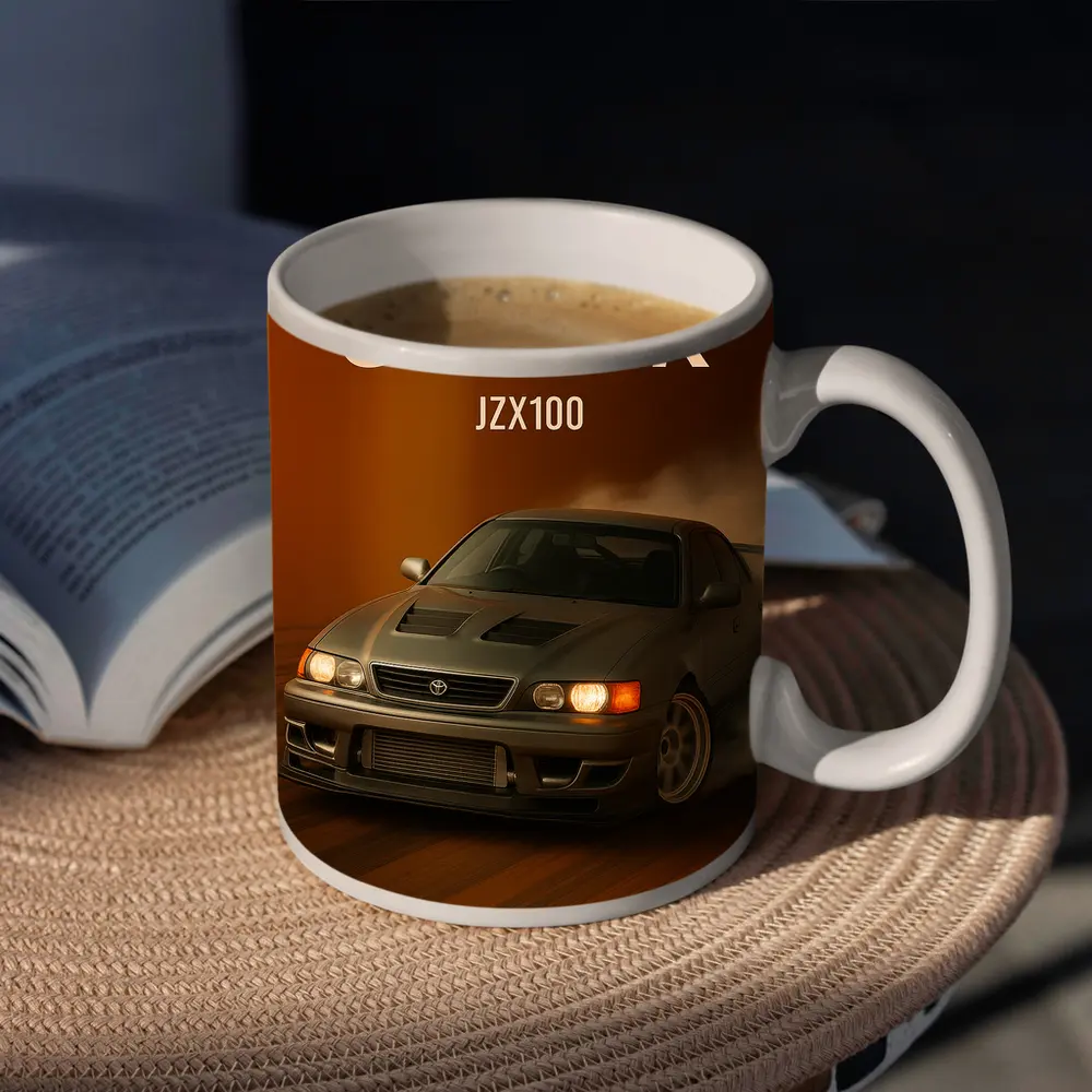 Toyota Chaser JZX100 Drifting Orange Smoke – Mugs