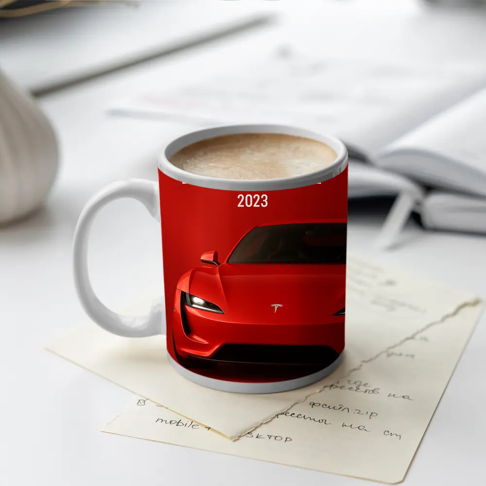 Tesla Roadster 2023 Red Sports Car – Mugs