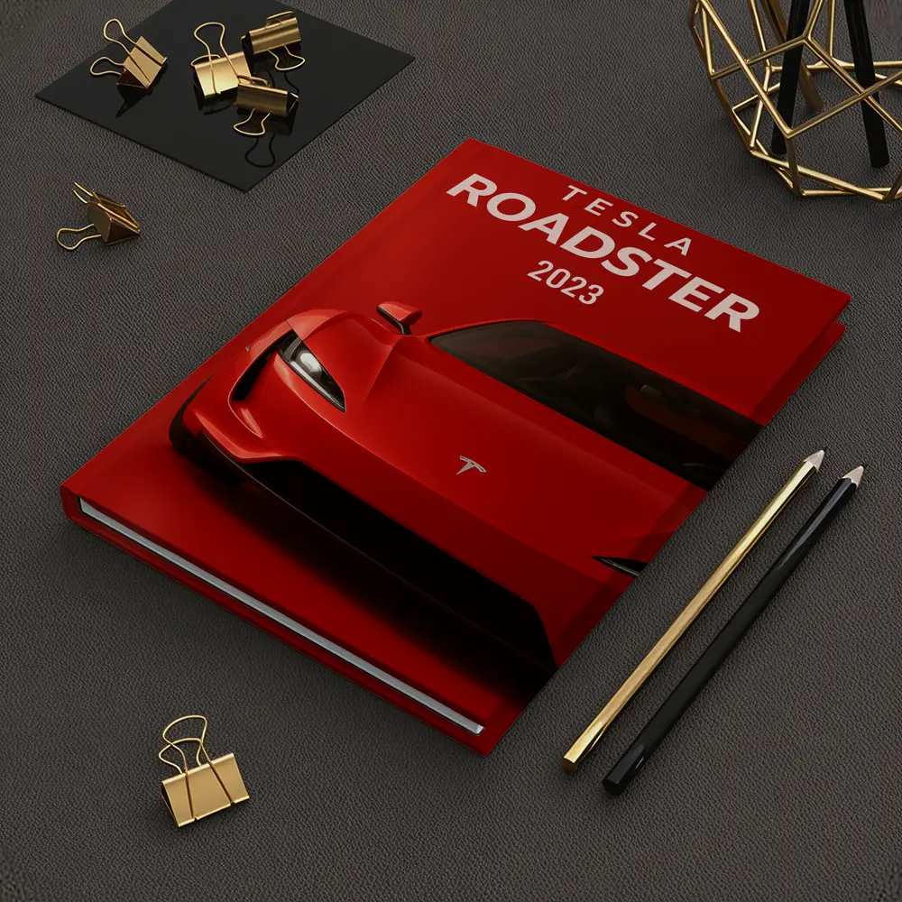 Tesla Roadster 2023 Red Sports Car – Notebooks