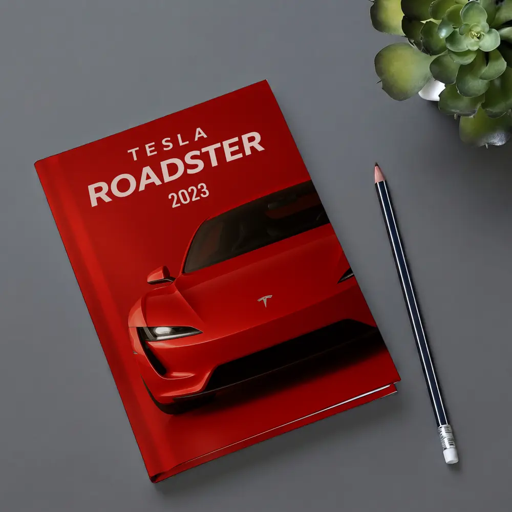 Tesla Roadster 2023 Red Sports Car – Notebooks