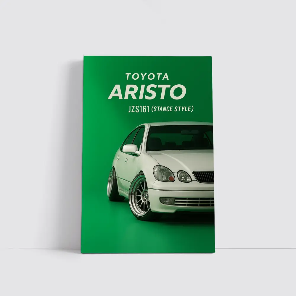 Toyota Aristo JZS161 Stance Style Green Background – Wall Art