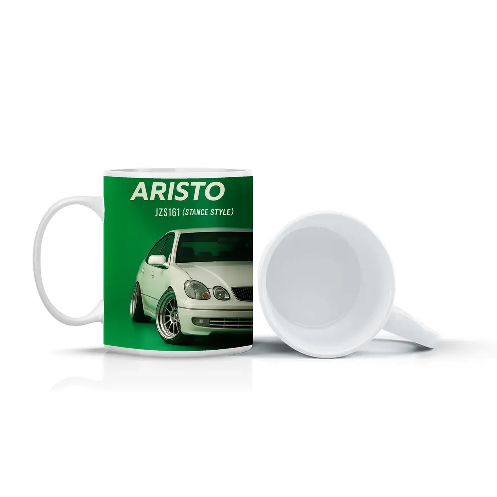 Toyota Aristo JZS161 Stance Style Green Background – Mugs