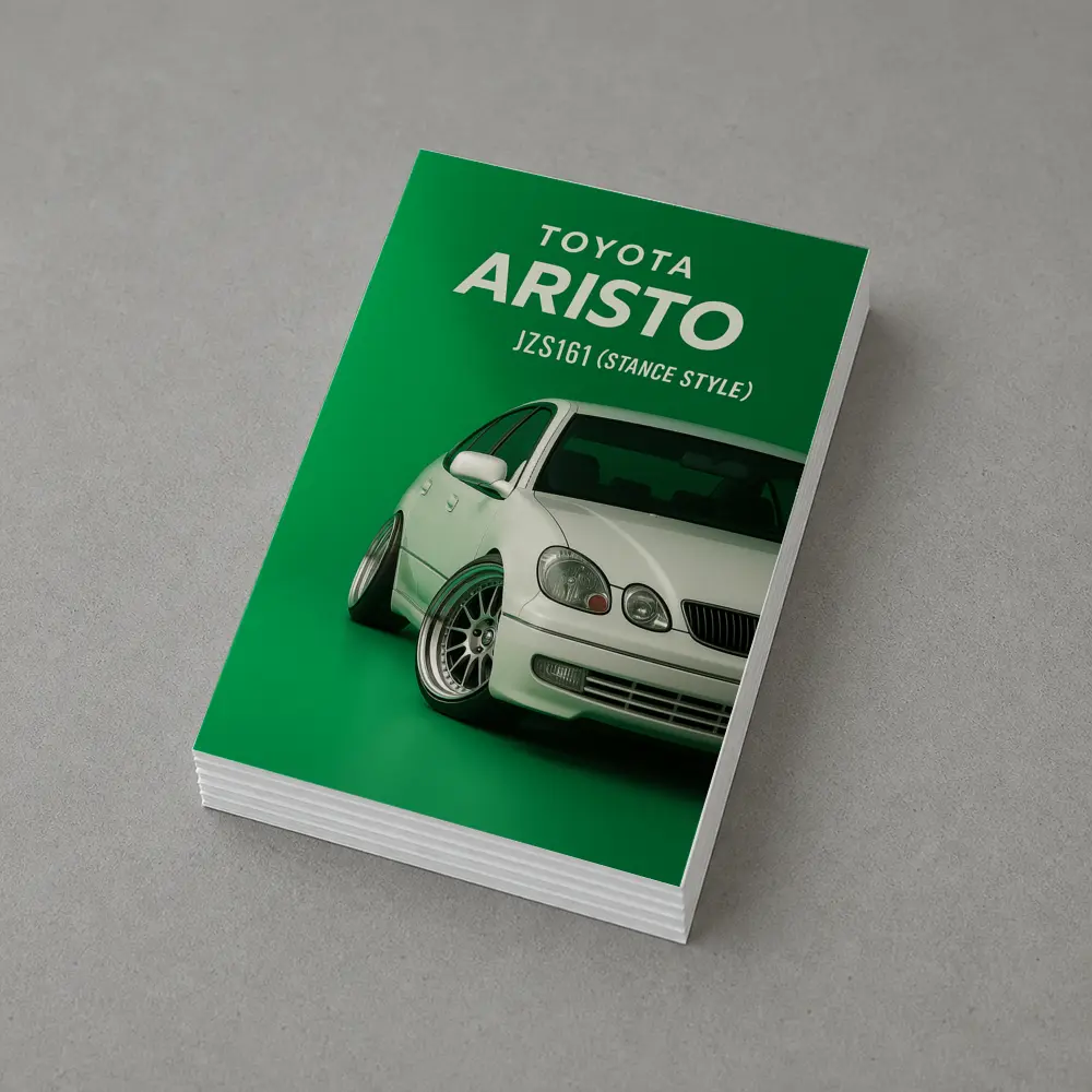 Toyota Aristo JZS161 Stance Style Green Background – Postcards