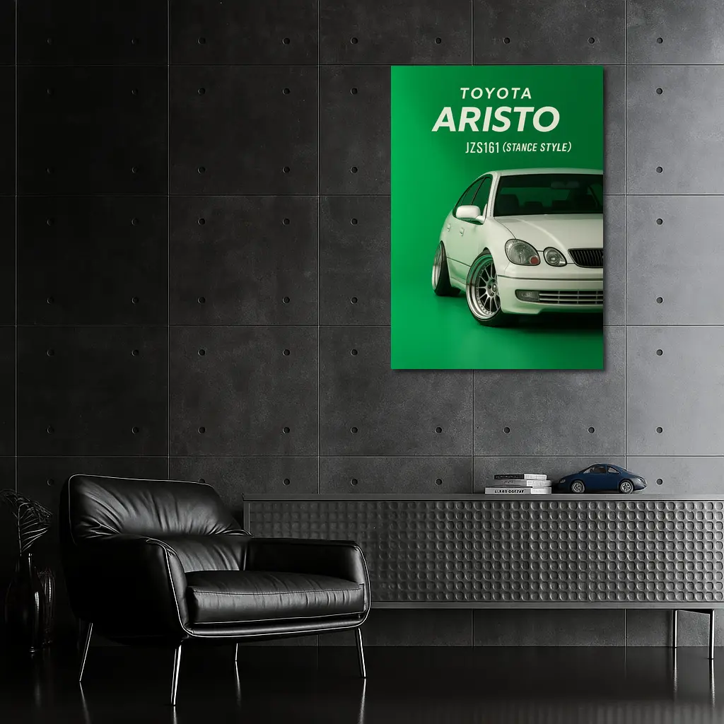 Toyota Aristo JZS161 Stance Style Green Background – Wall Art