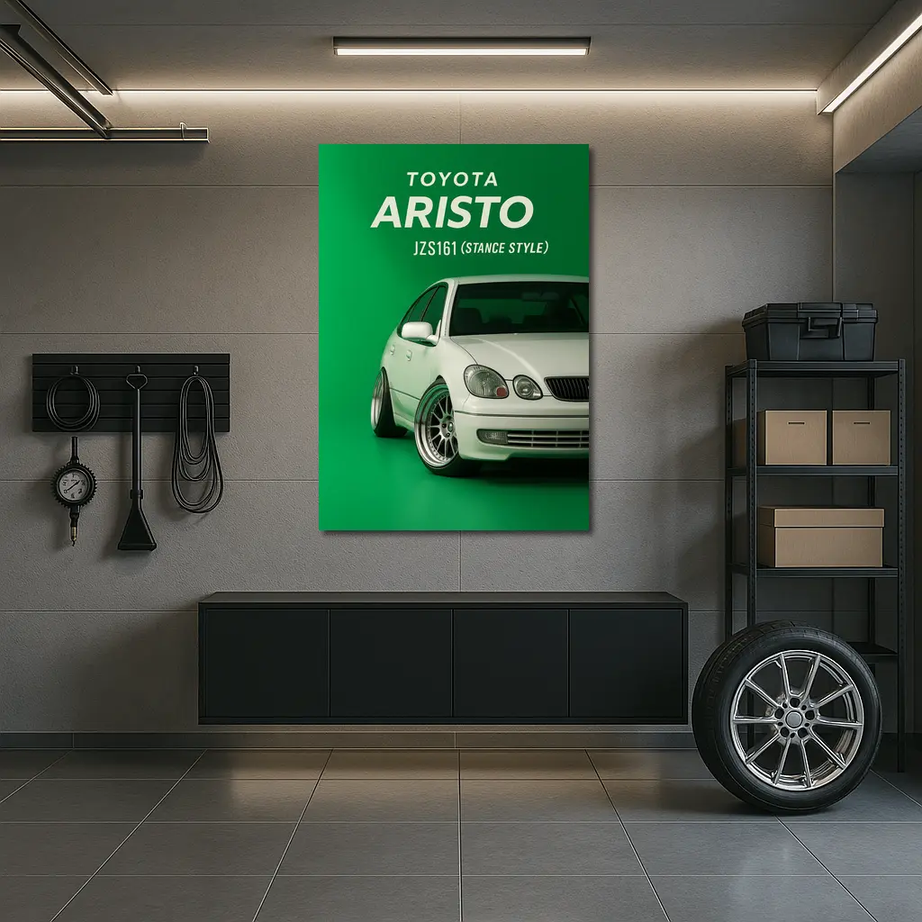 Toyota Aristo JZS161 Stance Style Green Background – Wall Art