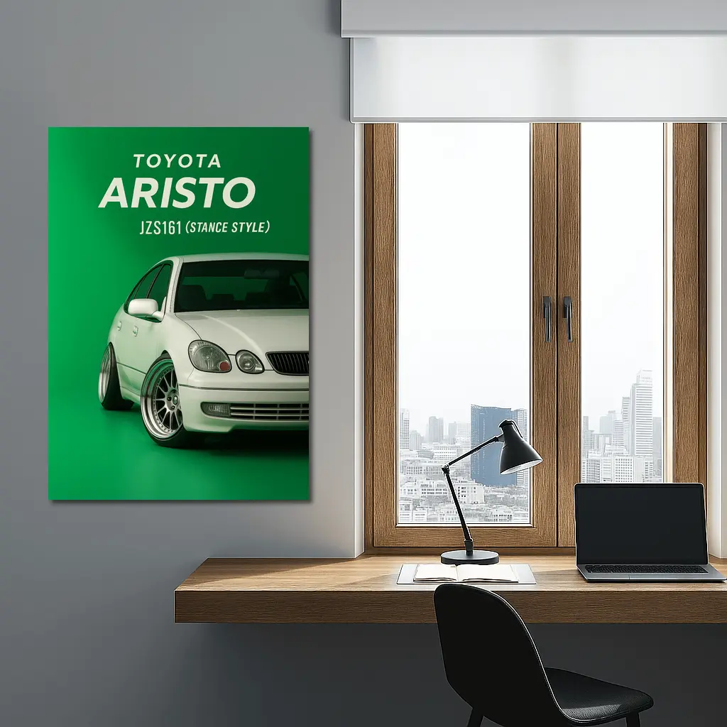 Toyota Aristo JZS161 Stance Style Green Background – Wall Art