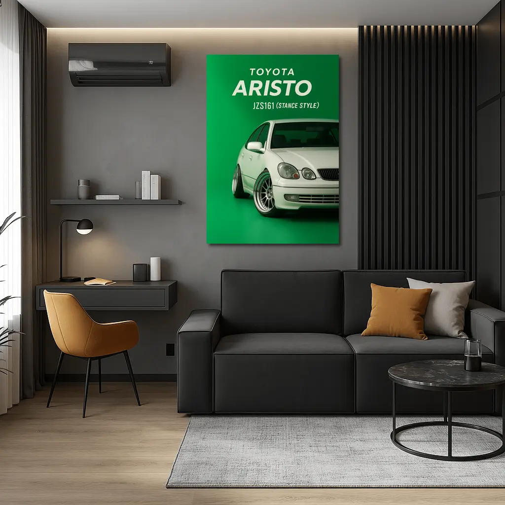 Toyota Aristo JZS161 Stance Style Green Background – Wall Art