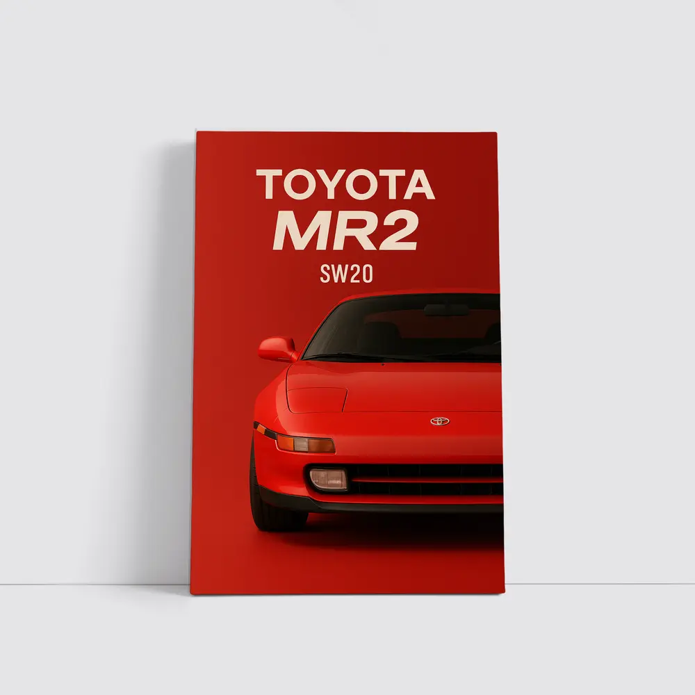 Toyota MR2 SW20 Red Sports Car Art – Wall Art