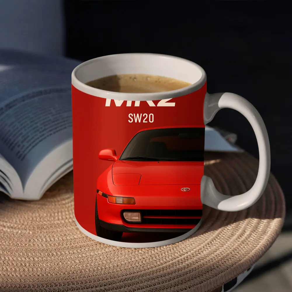 Toyota MR2 SW20 Red Sports Car Art – Mugs