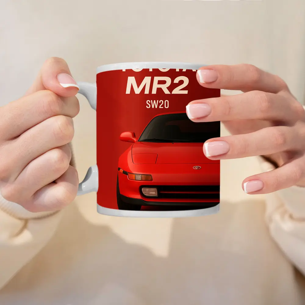 Toyota MR2 SW20 Red Sports Car Art – Mugs