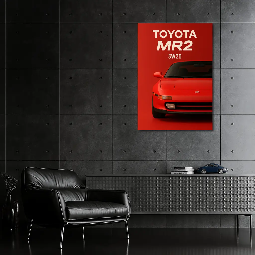 Toyota MR2 SW20 Red Sports Car Art – Wall Art