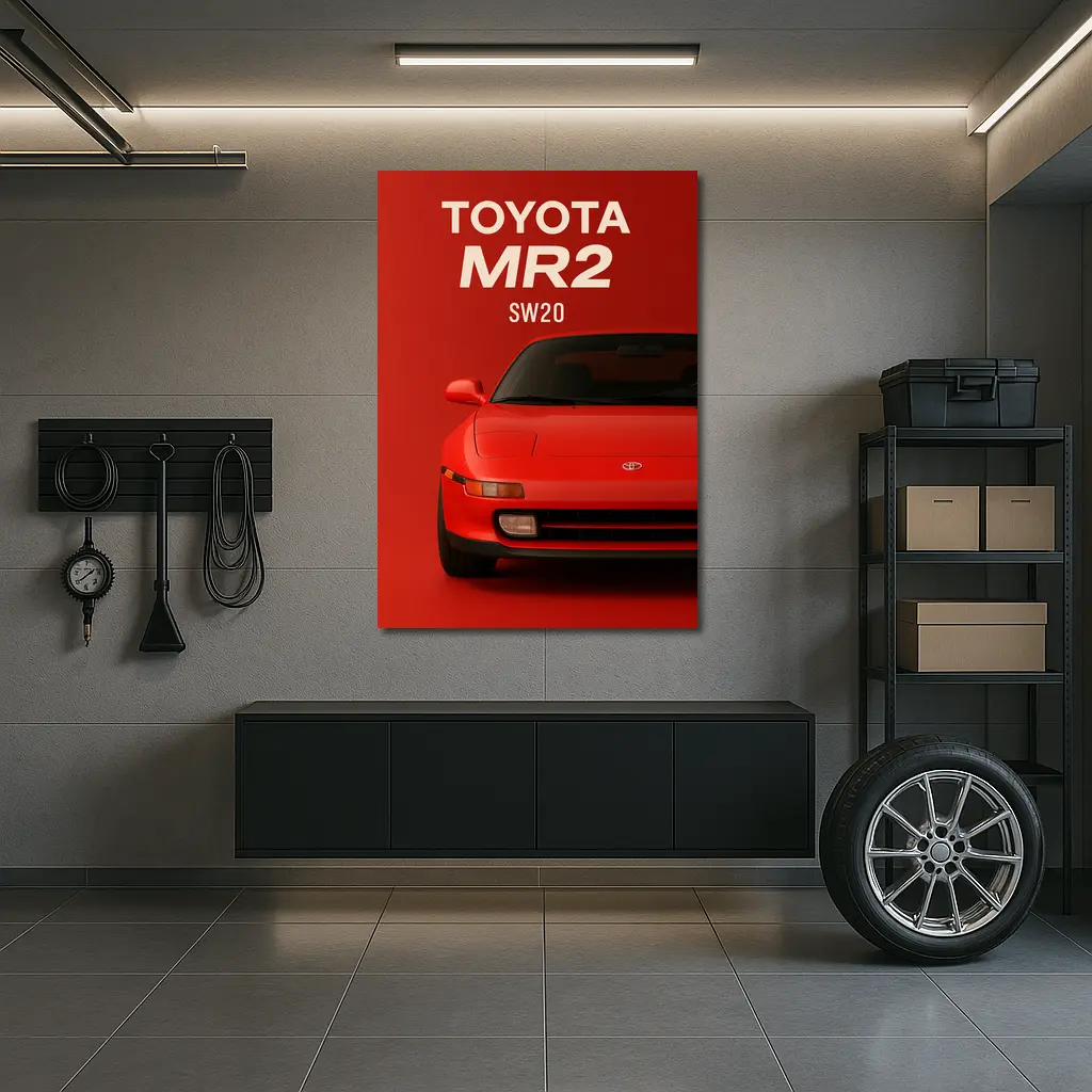 Toyota MR2 SW20 Red Sports Car Art – Wall Art