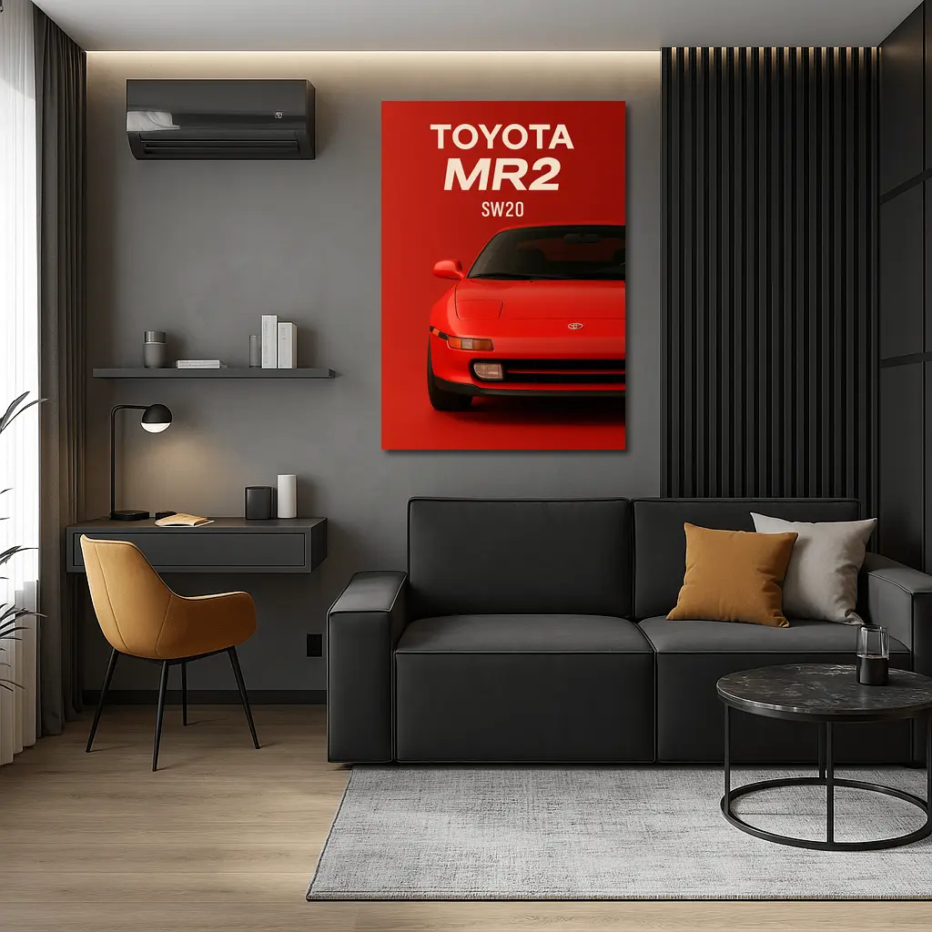 Toyota MR2 SW20 Red Sports Car Art – Wall Art