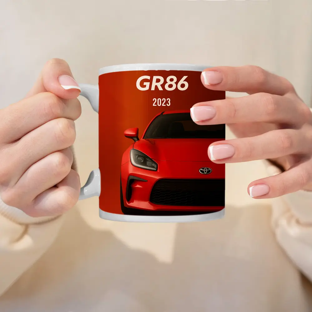 Toyota GR86 Red Sports Car Front View – Mugs