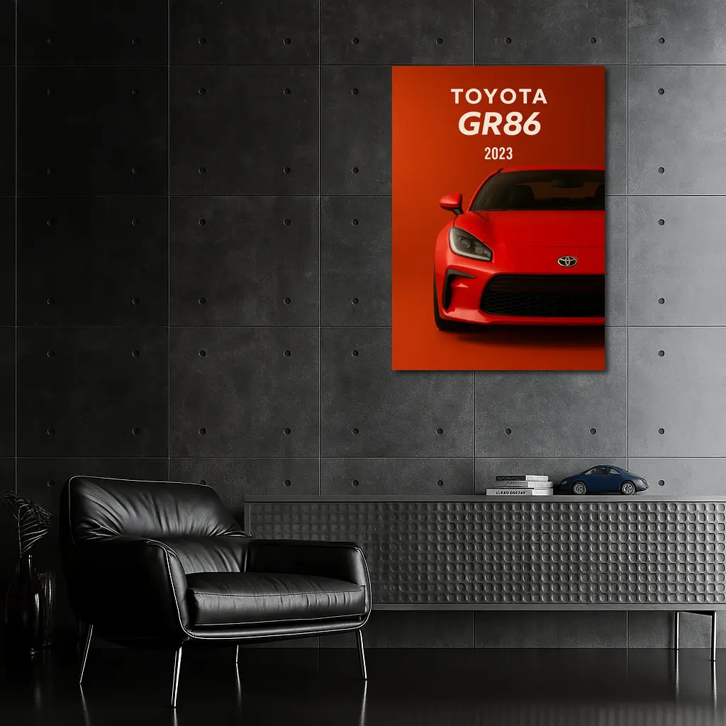 Toyota GR86 Red Sports Car Front View – Wall Art