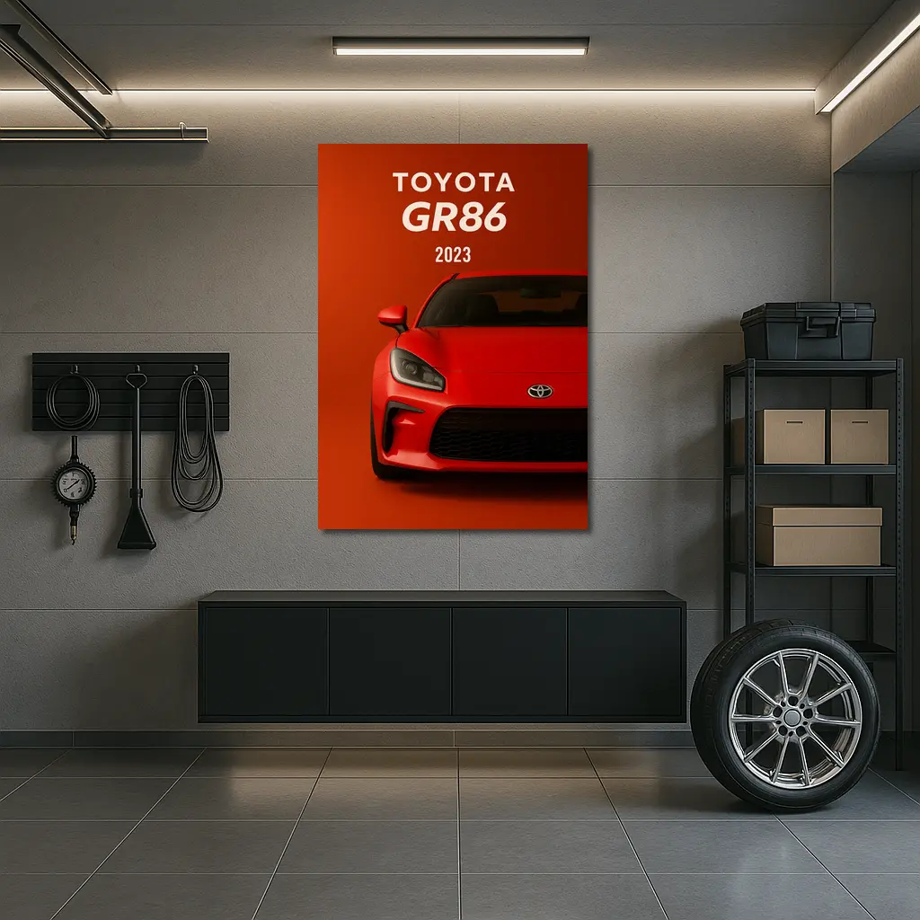 Toyota GR86 Red Sports Car Front View – Wall Art