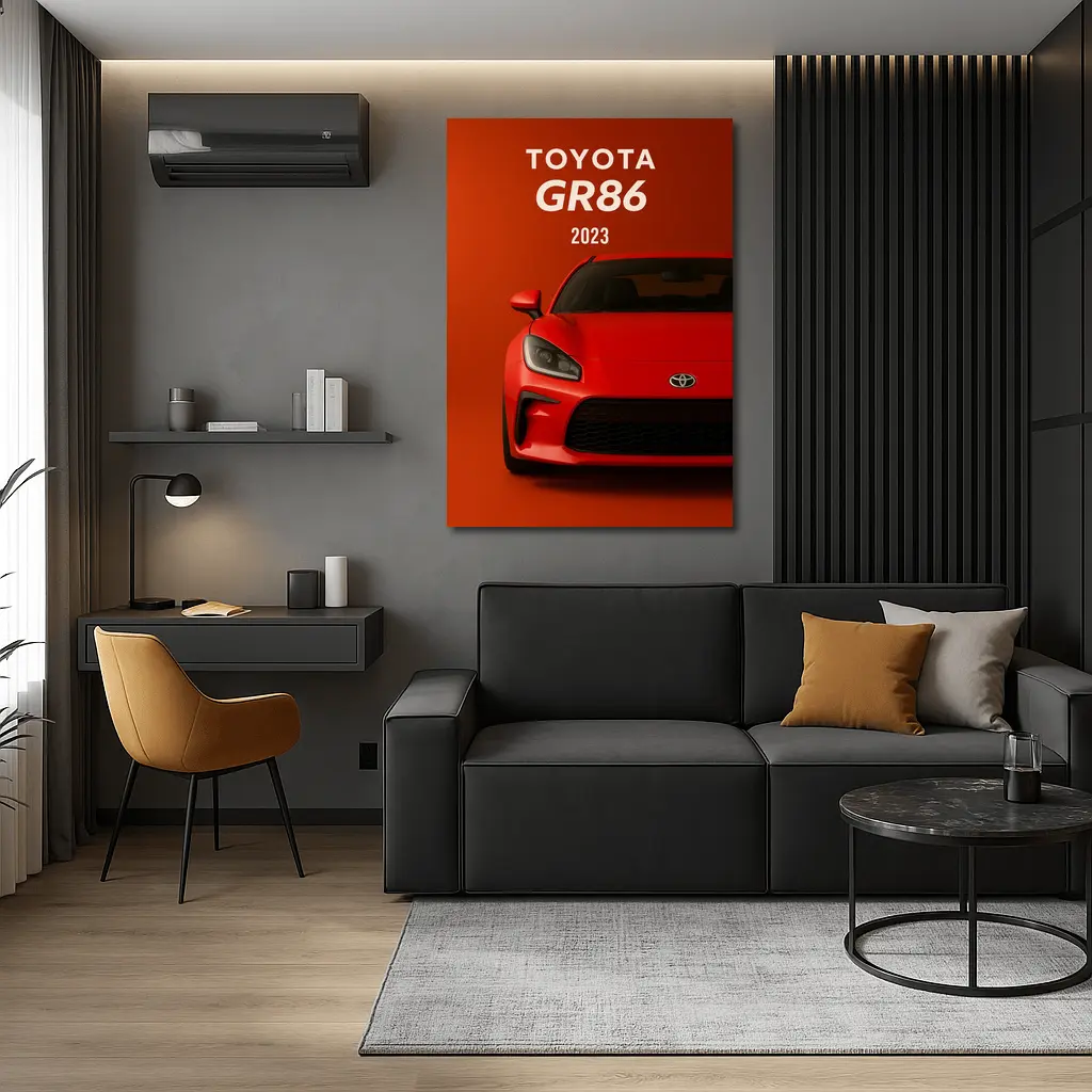 Toyota GR86 Red Sports Car Front View – Wall Art