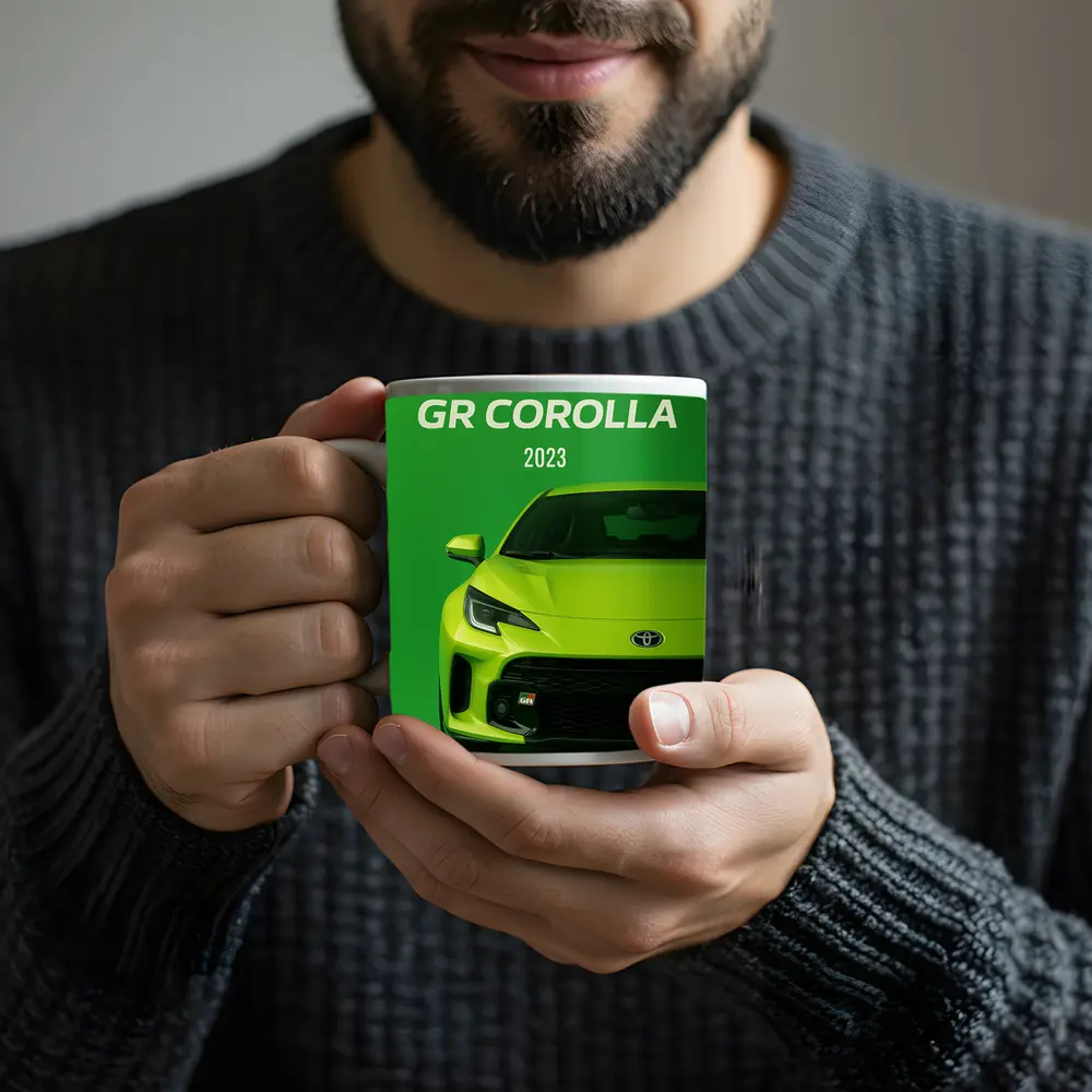 Toyota GR Corolla Green Front View Art – Mugs