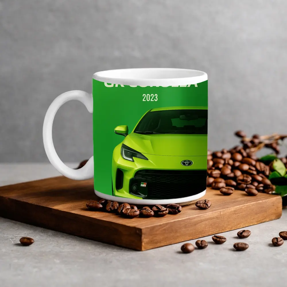 Toyota GR Corolla Green Front View Art – Mugs