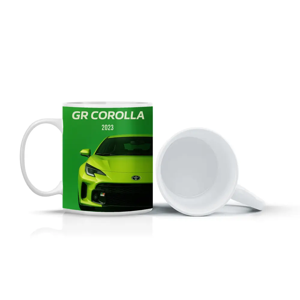 Toyota GR Corolla Green Front View Art – Mugs
