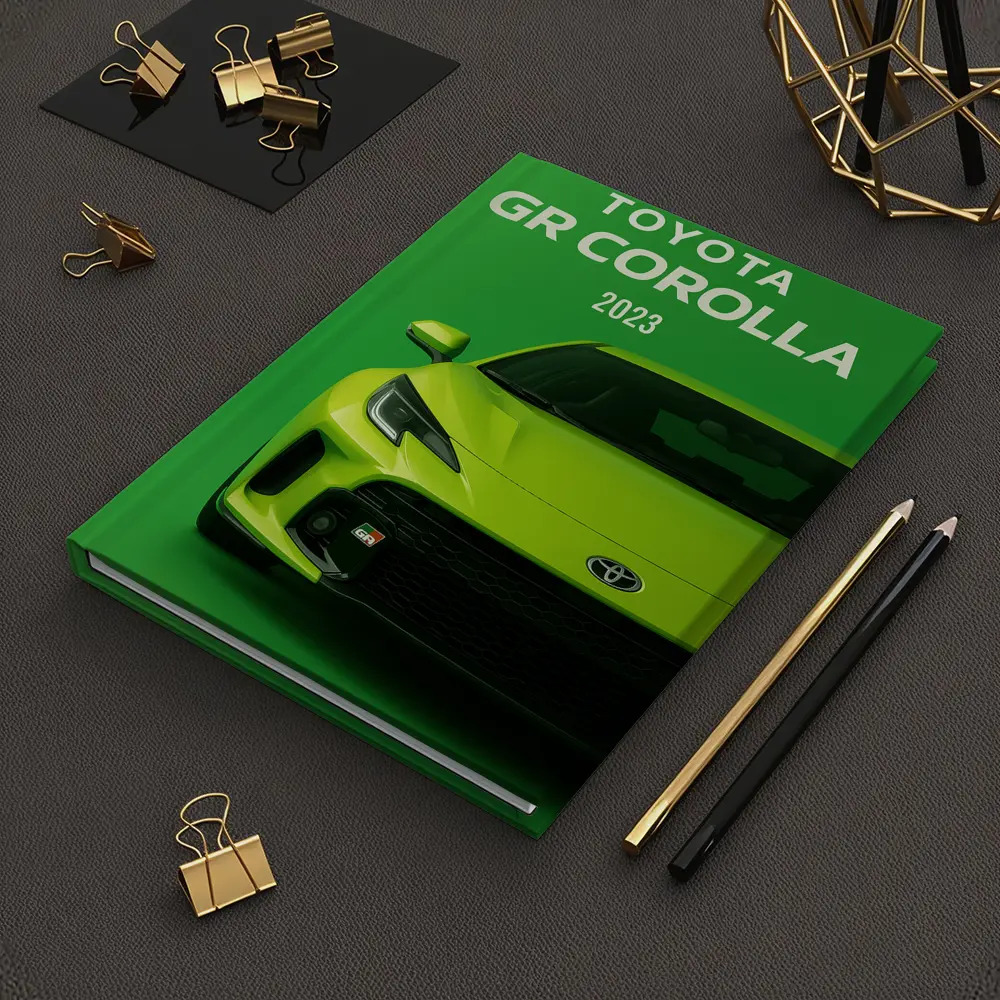 Toyota GR Corolla Green Front View Art – Notebooks