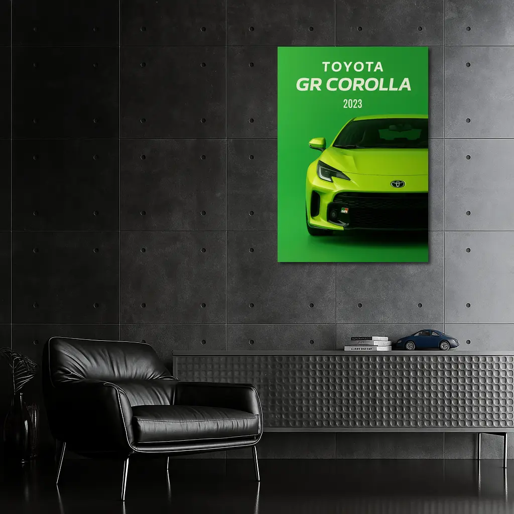 Toyota GR Corolla Green Front View Art – Wall Art