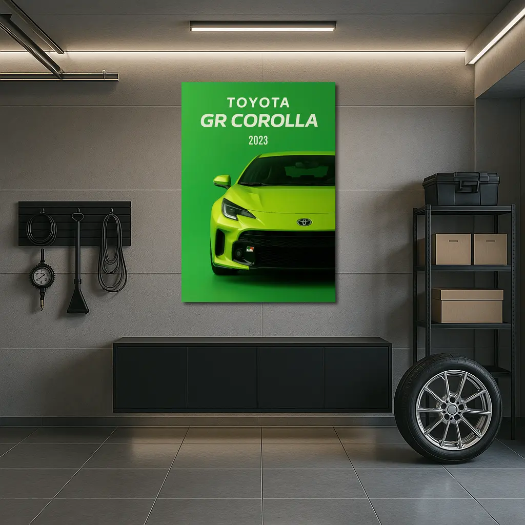 Toyota GR Corolla Green Front View Art – Wall Art