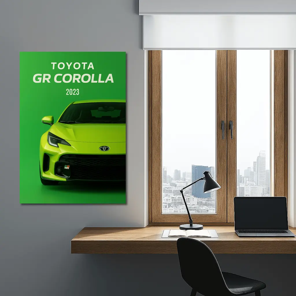 Toyota GR Corolla Green Front View Art – Wall Art