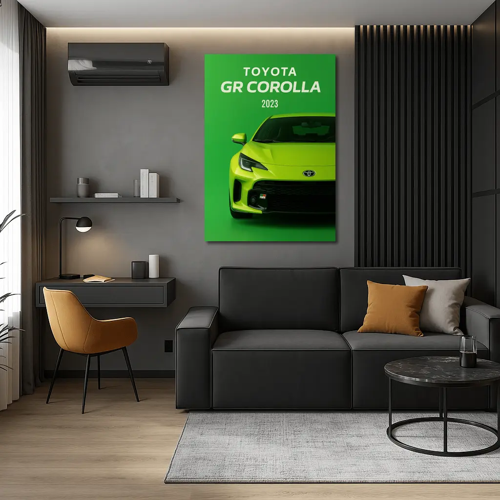 Toyota GR Corolla Green Front View Art – Wall Art