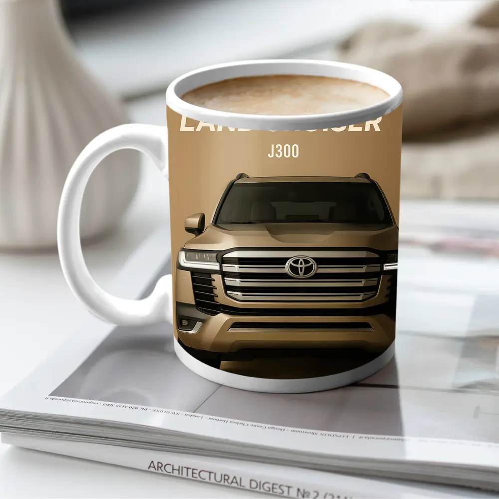 Toyota Land Cruiser J300 Front View Beige – Mugs
