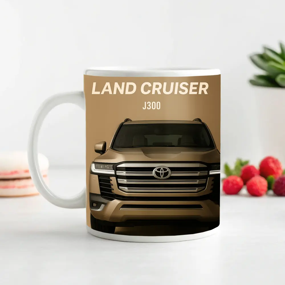 Toyota Land Cruiser J300 Front View Beige – Mugs